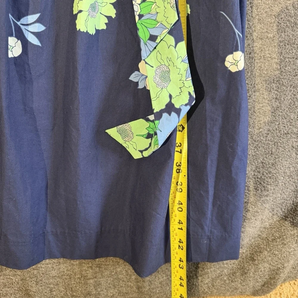 Talbots Modern Poplin Dress - Bold Floral Blue Size 12 Petite